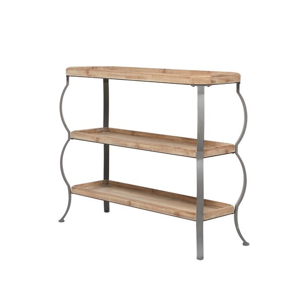 Brown Iron Rustic Console Table - 39 x 13 x 33