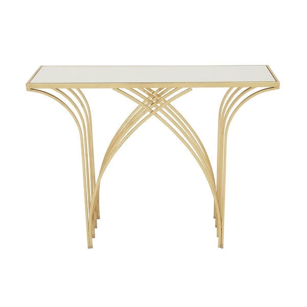 Gold Iron Modern Console Table 31 x 41 x 12 - 41 x 12 x 31