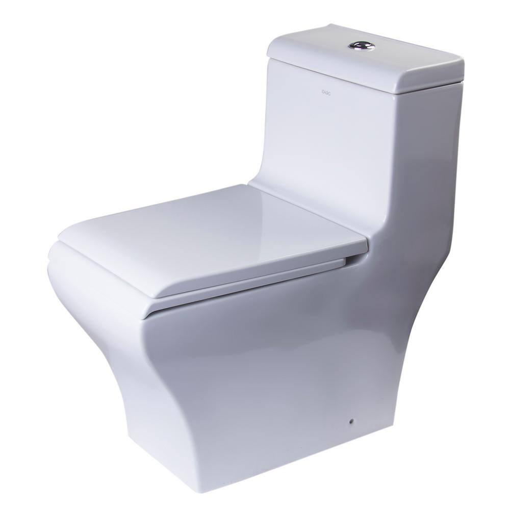 EAGO 1-Piece 0.81.32 GPF Dual Flush Elongated Toilet in White TB356