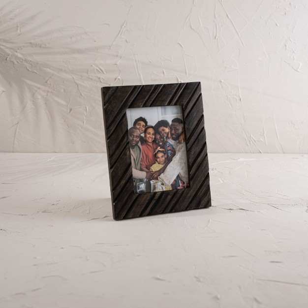 Carved Diagonal 5x7 Wood Photo Frame Foreside Home amp Garden