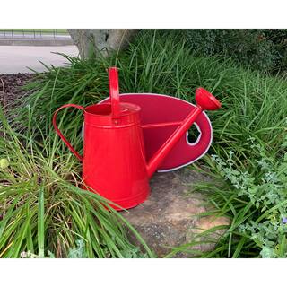 2.1 Gal. Red Traditional Watering Can with Red Memory Foam Kneeling Cushion 36-5180R