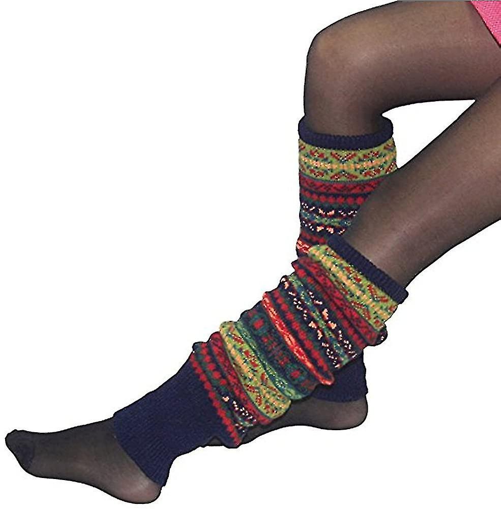 Women Knee High Socks Winter Bohemian Boot Cuffs Knit Crochet Leg Warmers