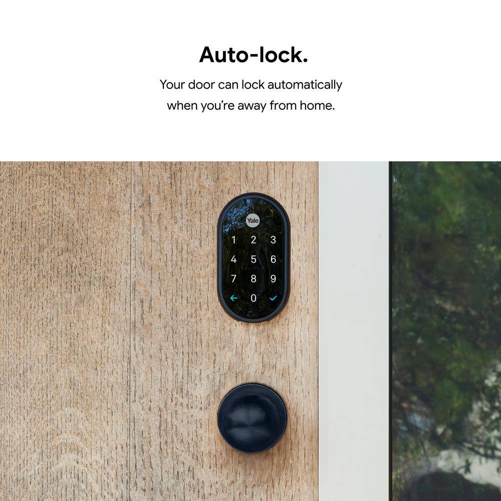 Google Nest x Yale Lock - Tamper-Proof Smart Deadbolt Lock with Nest Connect - Black Suede RB-YRD540-WV-BSP