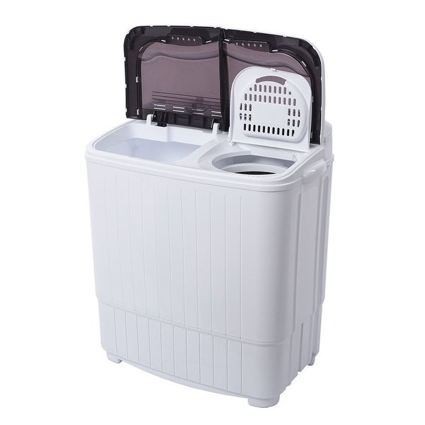 ZOKOP 14.3lbs Compact Semi-Automatic Twin Tube Washing Machine - 21.26