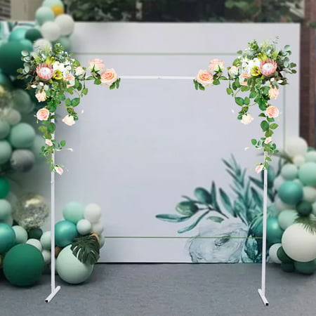 6.6ft Square Wedding Arch Metal Flower Stand Garden Backdrop Archway Reception Party Decor White