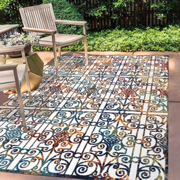 Cetara Ornate Trellis Indoor outdoor Runner Rug Jonathan Y