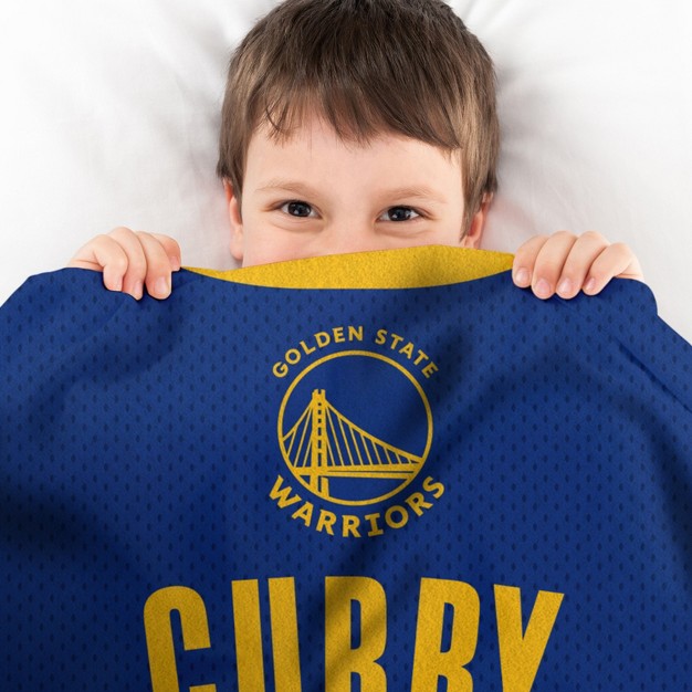 Sleep Squad Golden State Warriors Stephen Curry 60 X 80 Raschel Plush Jersey Blanket