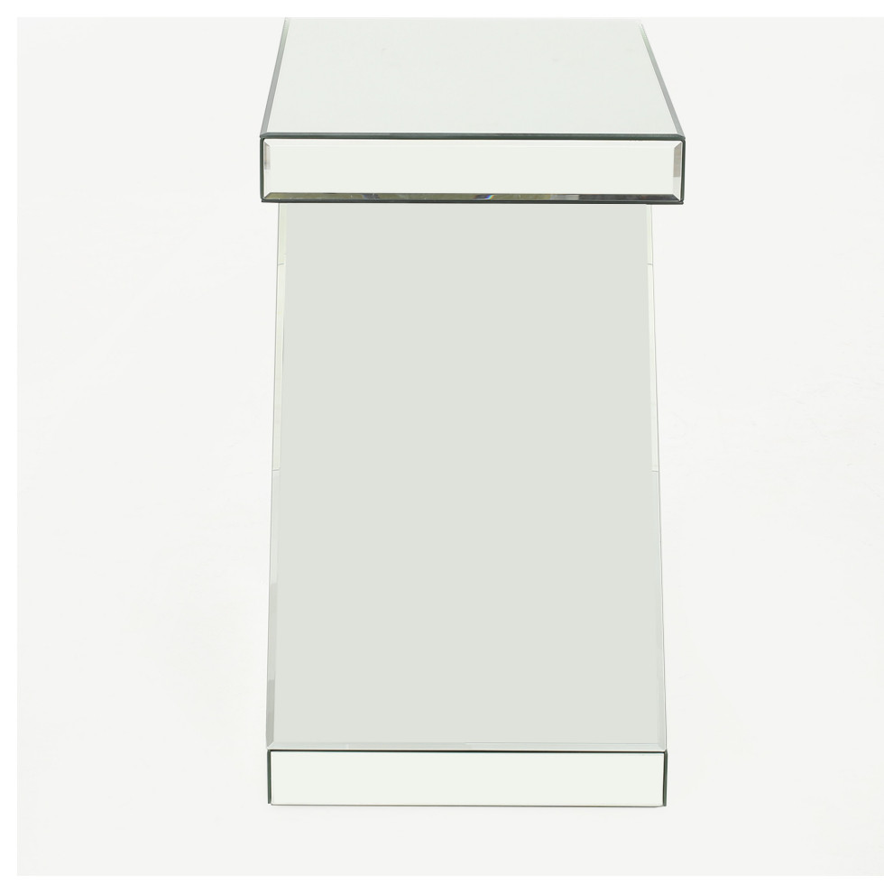 GDF Studio Adu Mirrored Z Shaped Side Table   Contemporary   Side Tables And End Tables   by GDFStudio  Houzz