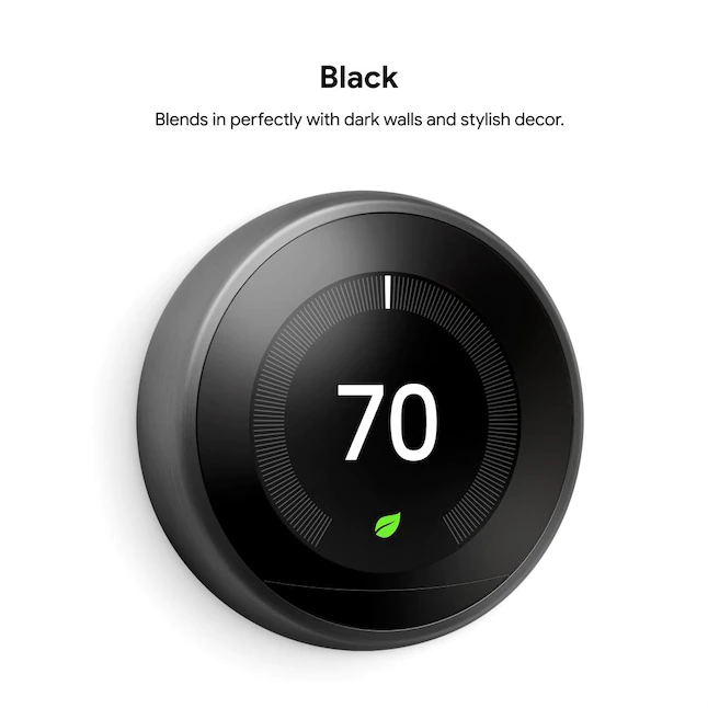 Google Nest Learning Smart Thermostat (3rd Generation) with WiFi Compatibility - Mirror Black