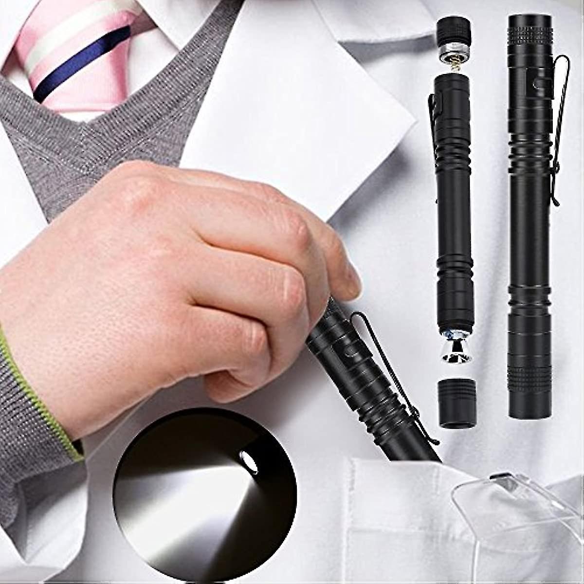 Pocket Torch 2pcs Led Pen Light Penlight 1200 Lumens  High Lumen Ultra Bright Mini Pocket Pen Light Torch Flashlight With Clip For Medical Doctor Nurs