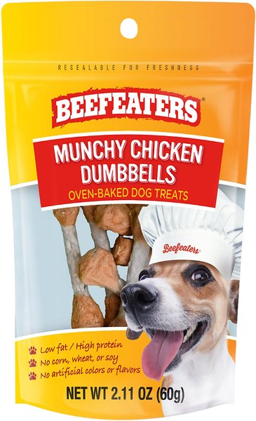 Beefeaters Munchy Chicken Dumbbells Jerky Dog Treat， 2.11-oz bag， case of 12