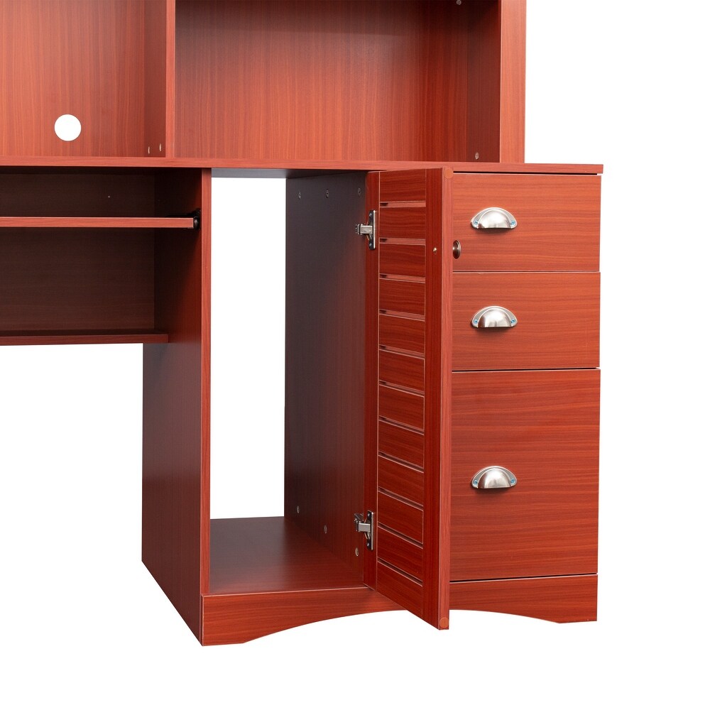 Home Office Wood Computer Desk with Hutch
