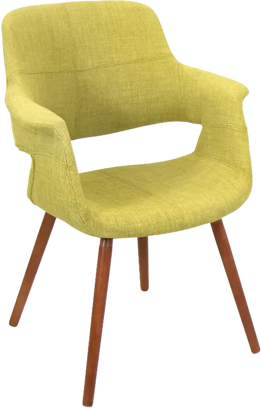 Vintage Flair Mid Century Modern Green Accent Chair