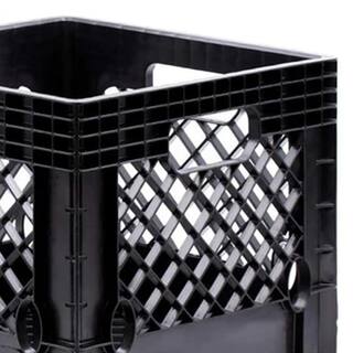 Juggernaut Storage 18 qt. Storage Stackable Storage Crate with Handles in Black (2-Pack) RMK18QT-2PKBLK