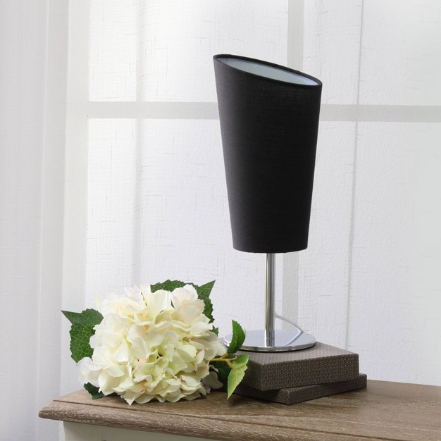 Mini Table Lamp With Angled Fabric Shade Simple Designs