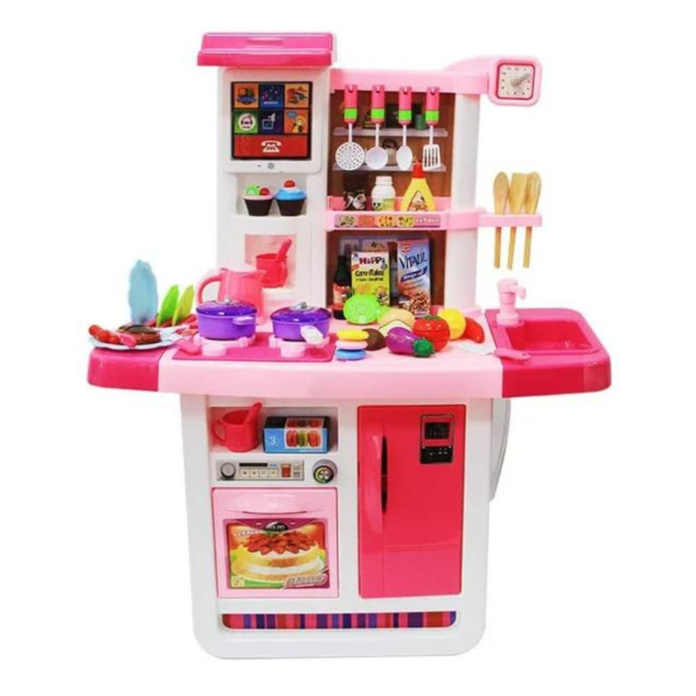 Hillo Large Kitchen Playset Cooking Little Chef， Pink