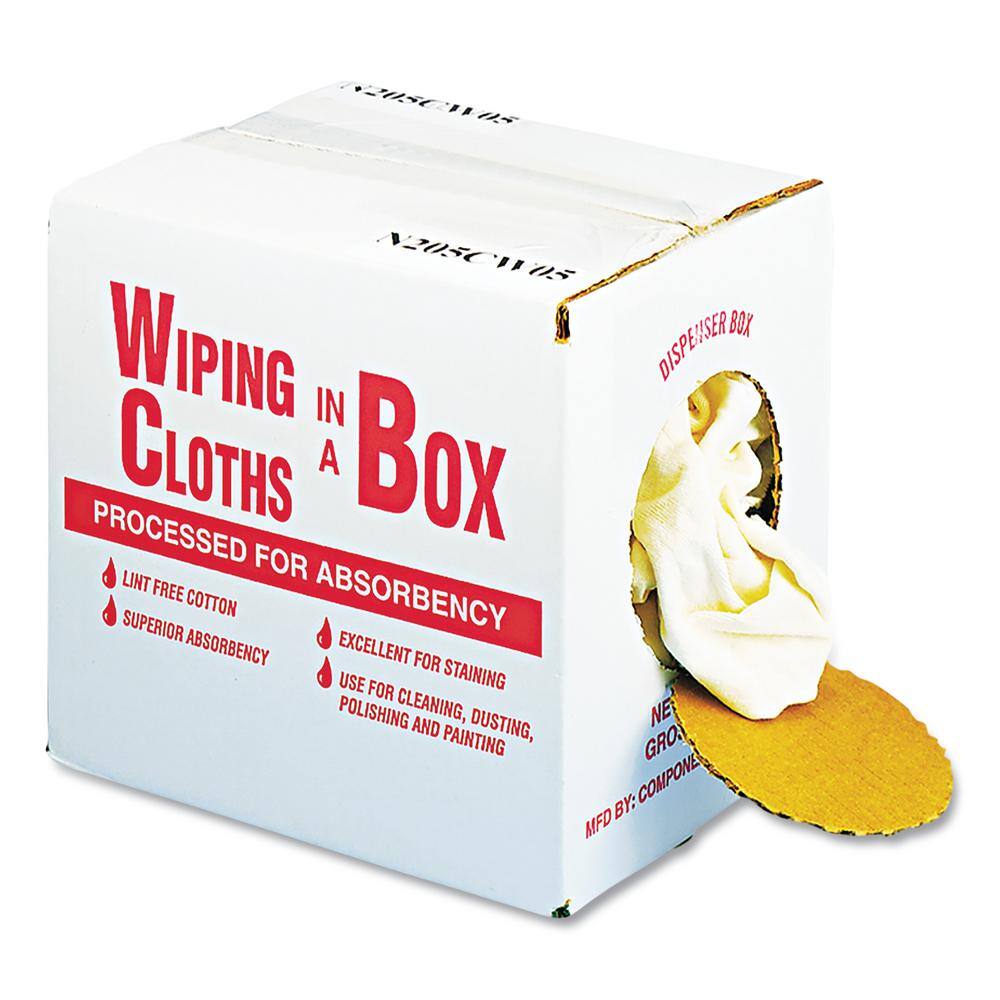 General Supply Multipurpose Reusable Cotton Wiping Cloths in White (5 lbs.Box) UFSN205CW05