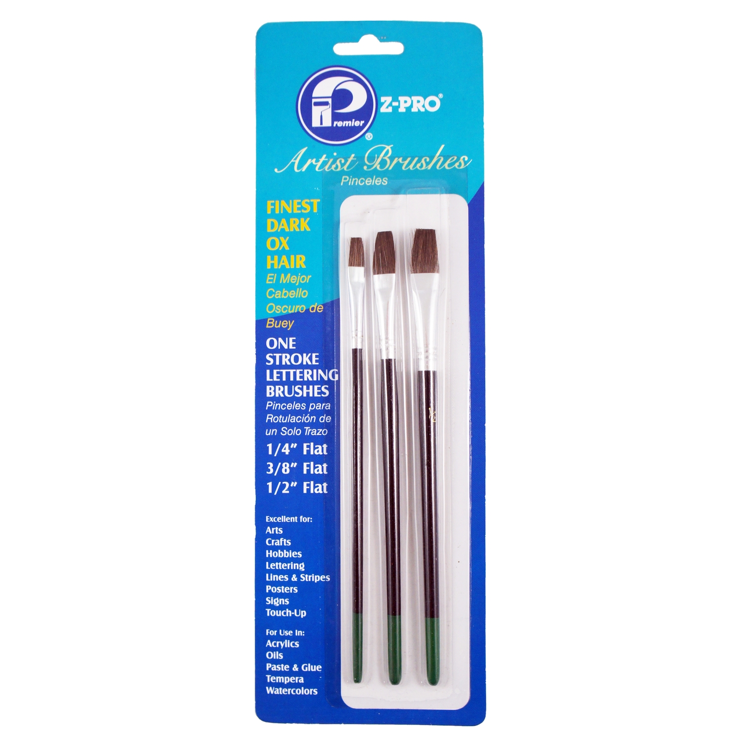 Premier Z-Pro Flat Artist Paint Brush Set