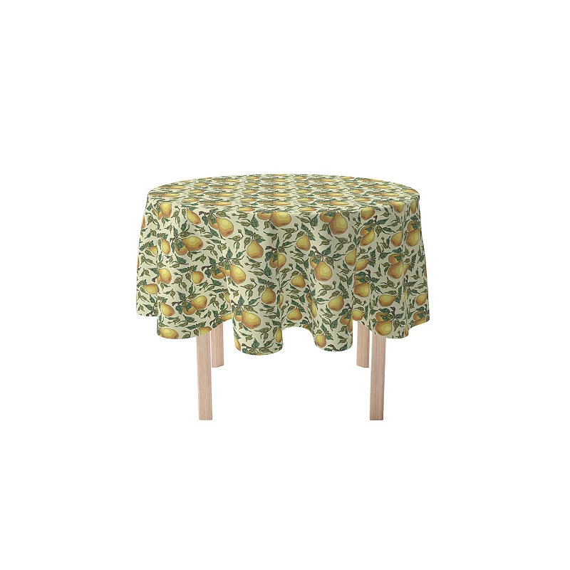 Round Tablecloth， 100% Polyester， 60 Round， Painted Pear Tree