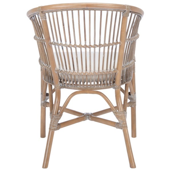 SAFAVIEH Olivia Coastal Rattan Accent Chair with Cushion - 22.6