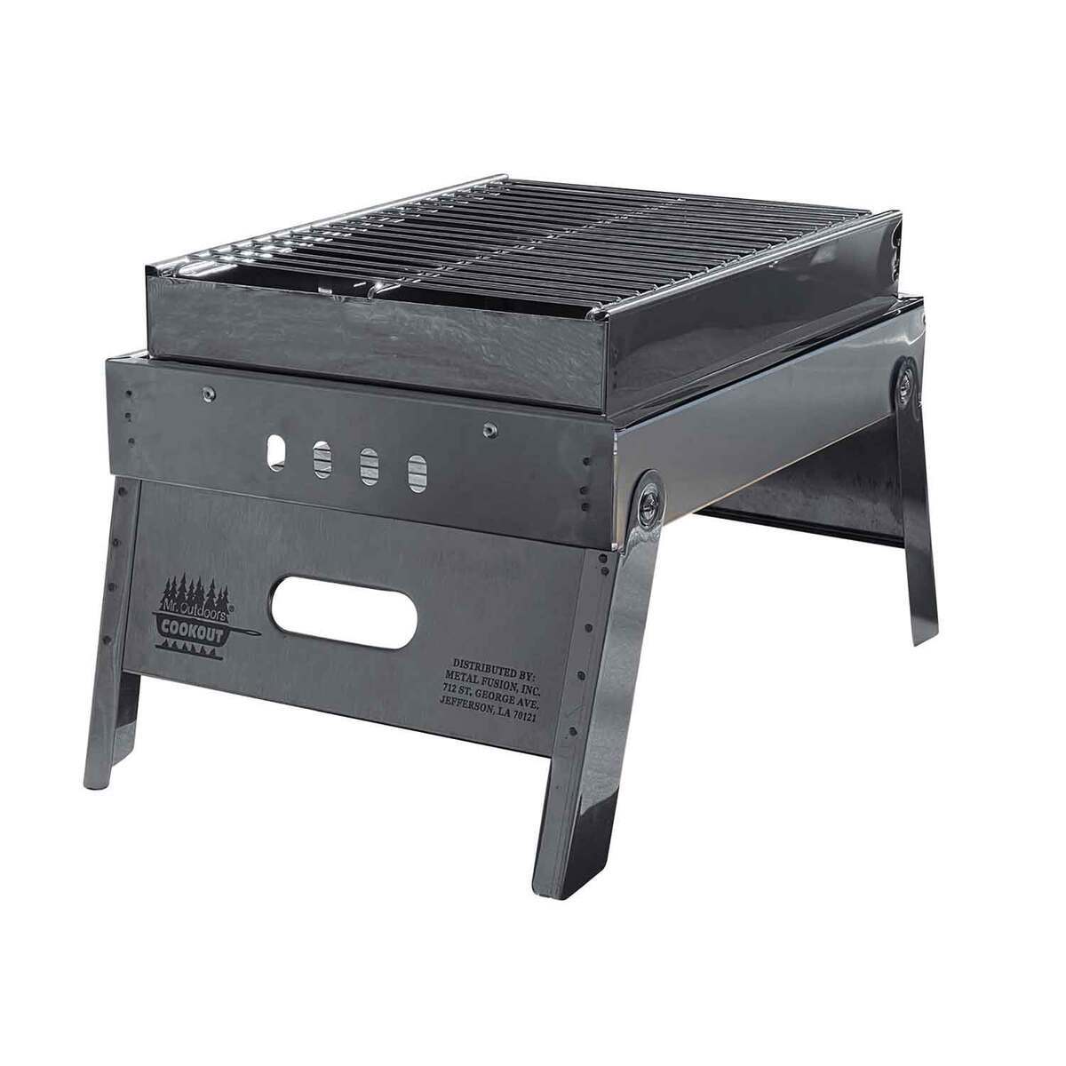 Mr. Outdoors Cookout Stainless Steel Portable Charcoal Grill  Grey