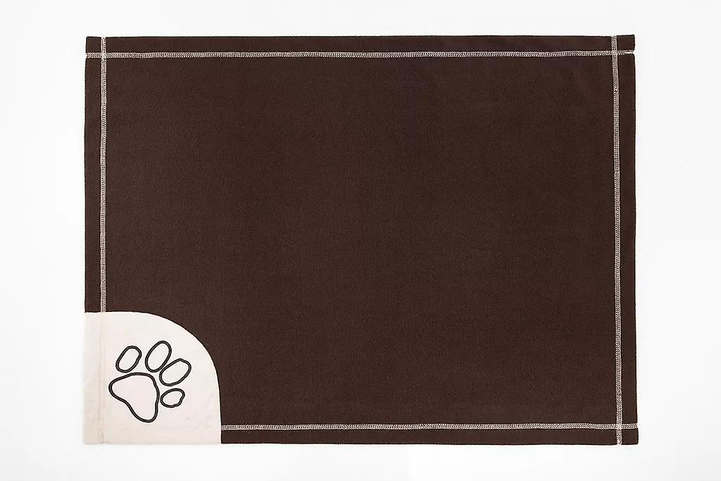 Brown Paw Pattern Blanket For Dogs