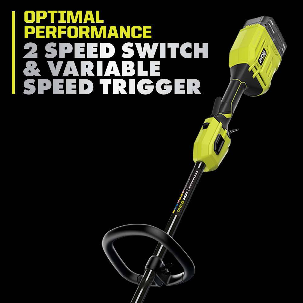 RYOBI ONE+ HP 18V Brushless 13 in. Cordless Battery String Trimmer with 4.0 Ah Battery and Charger P20120