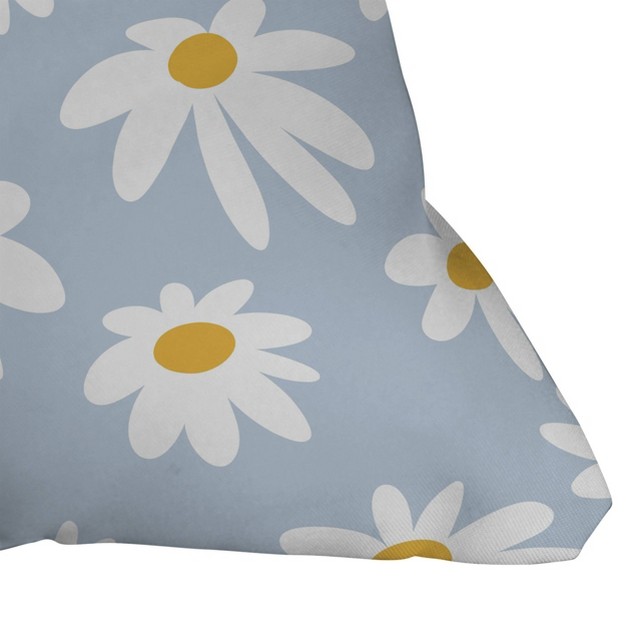 Lane And Lucia Lazy Daisies Outdoor Throw Pillow Blue Deny Designs