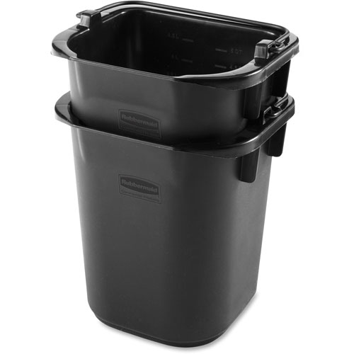 Rubbermaid Executive Heavy Duty Pail | Black， Plastic， 5 Quarts， 9.3 w x 7.5 d x 8.5 h | RCP1857378