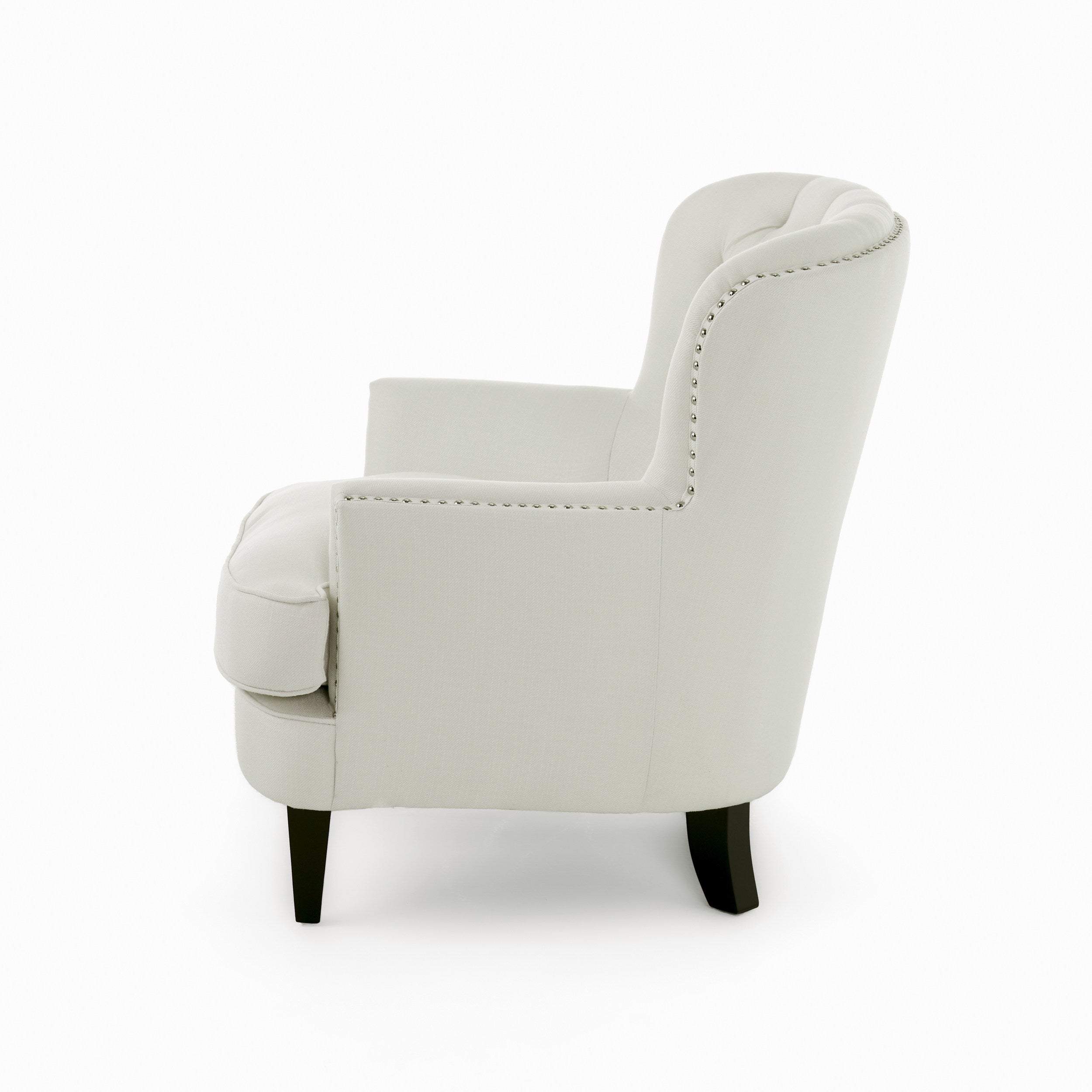 Alfred Button Tufted Fabric Club Chair