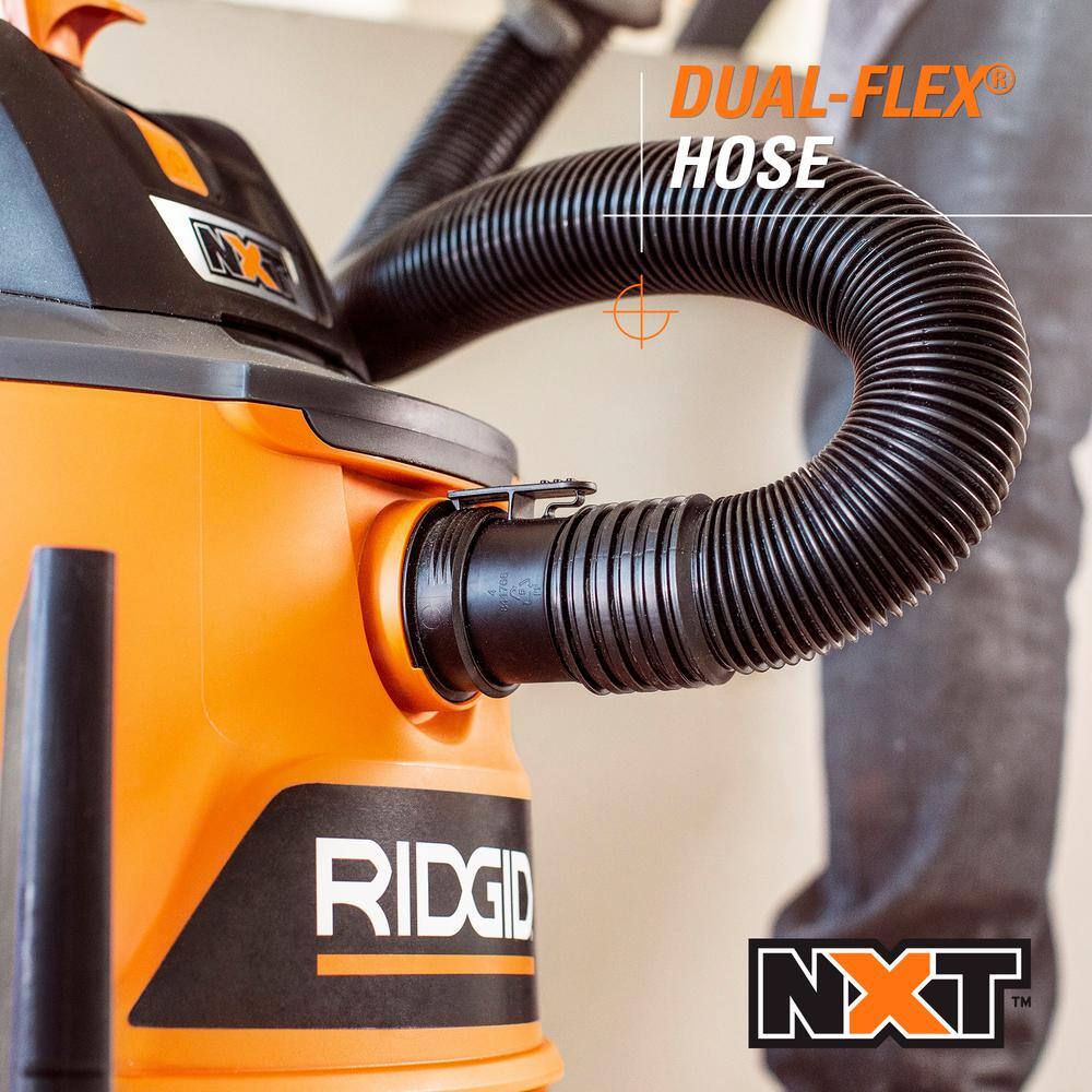 RIDGID 16 Gallon 6.5 Peak HP NXT WetDry Shop Vacuum with Cart Fine Dust Filter Locking Hose and Accessories HD1800