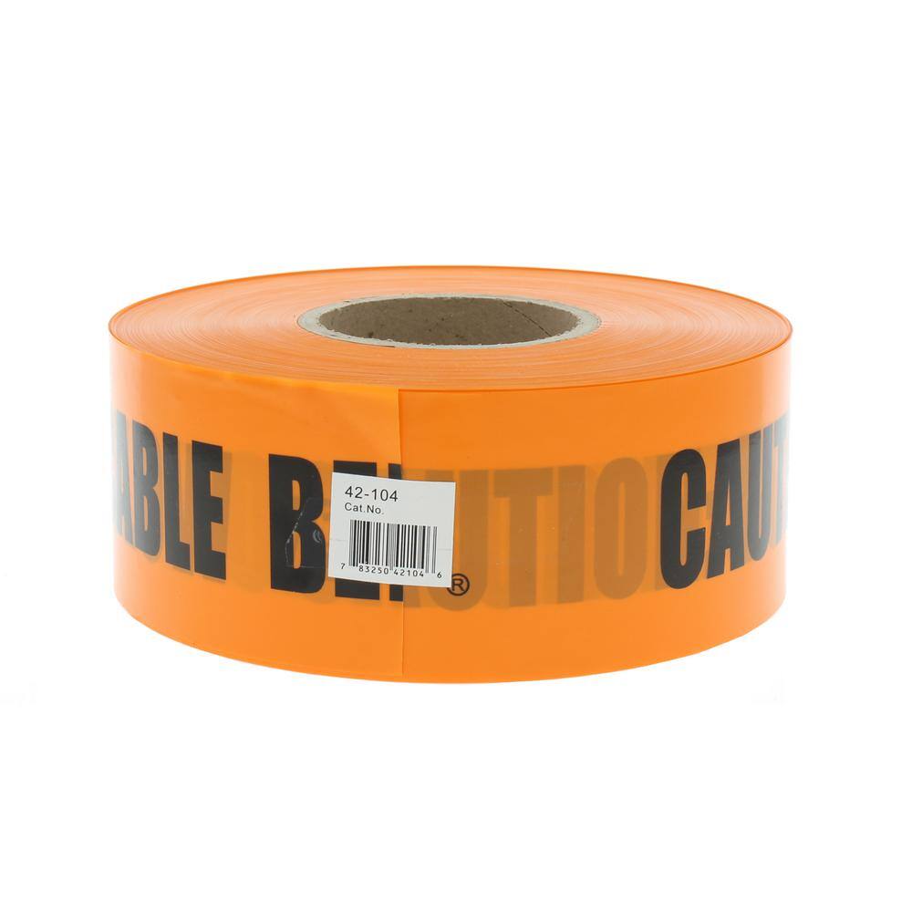 IDEAL 3 in. x 1000 ft. Non-Detect Underground Caution Buried Fiber Optic Line Orange 42-104