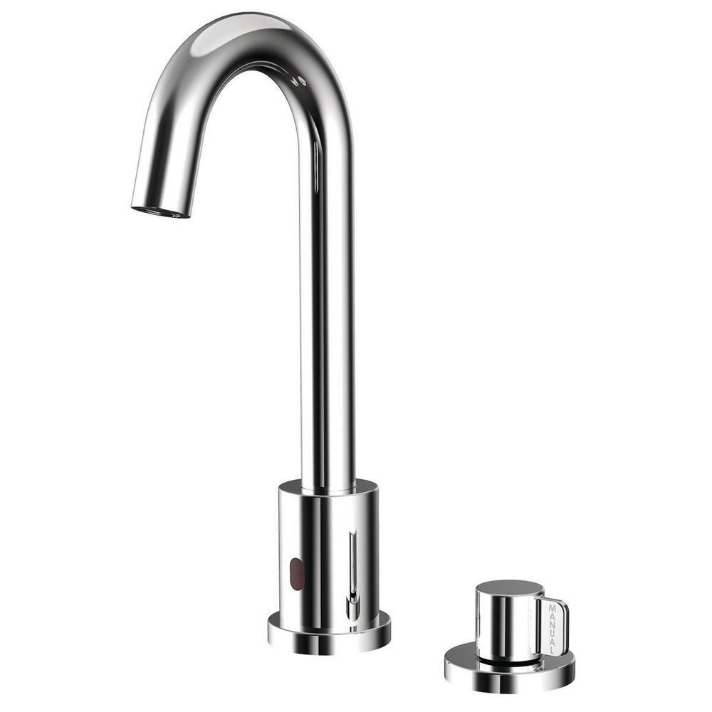 Speakman SENSORFLO Gooseneck Battery Powered Single Hole Touchless Bathroom Faucet with Manual Override in Polished Chrome SF-9107