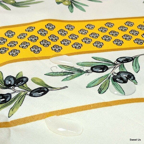 Wipeable Tablecloth Spill Resistant French Fleur Oliviers Collection