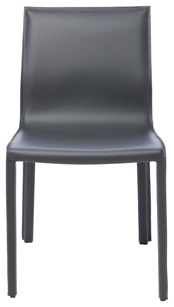 Nuevo Colter Leather Dining Side Chair  Black   Contemporary   Dining Chairs   by Nuevo  Houzz