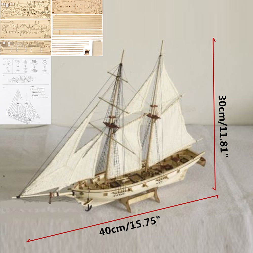 Carevas DIY Model Kits， Ship Assembly Model，Wooden Sailing Boat Scale Model Toys Gifts for Kids Adults