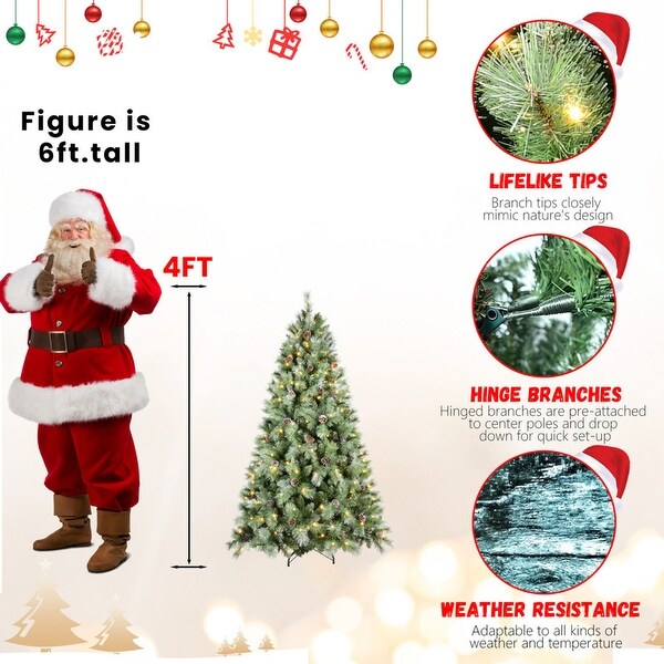 4/5/6/7/7.5/8/9 FT PVC/Pine Needle SnowSpray Christmas Tree with Light