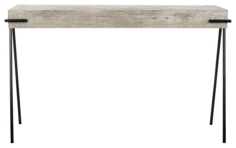 Ned Rectangle Console Table Light Grey/ Black   Industrial   Console Tables   by AED Luxury Home Decor  Houzz