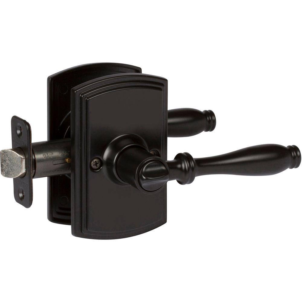 DELANEY HARDWARE Italian Collection Sorado Black BedBath Door Handle 362104