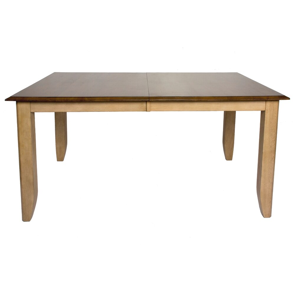 Brook 60 in. Rectangle Distressed Two Tone Light Creamy Wheat with Warm Pecan Brown Wood Dining Table (Seats 8)