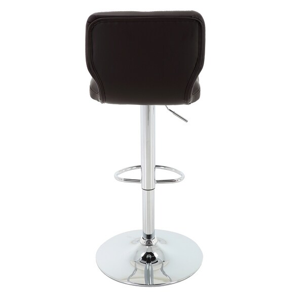 Brage Living Monaco PU Leather Bar Stool Set (Set of 2) - Brown