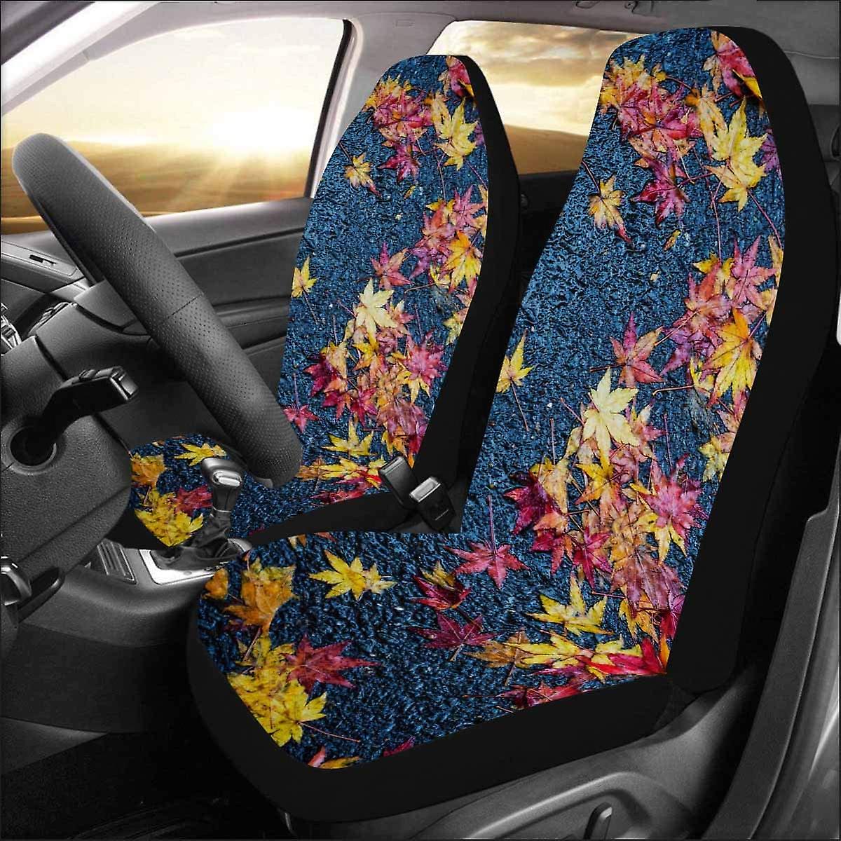 Set Of 2 Car Seat Covers Cute Cat Couple Cat Universal Auto Front Seats Protector Fits For Car，suv Sedan，truck