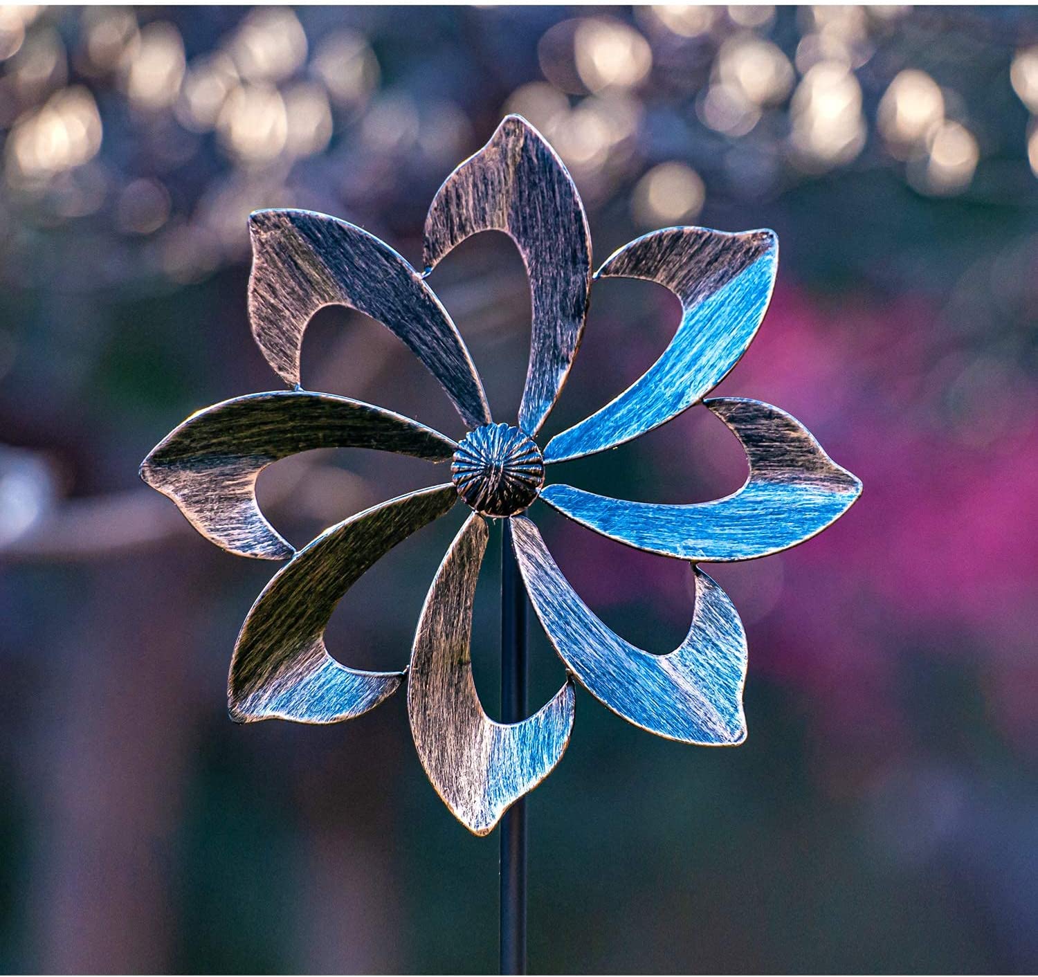 Steady Doggie | Wind Spinner Dahlia 61 in Single Blade Copper Bronze