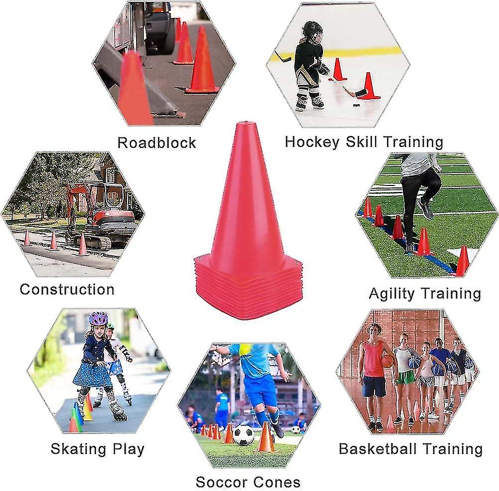 9 Inch Sports Cones， Basketball Cones， Traffic Training Cones， Agility Field Marker Cones For Soccer Football Drills Training， Outdoor Activity Or Eve