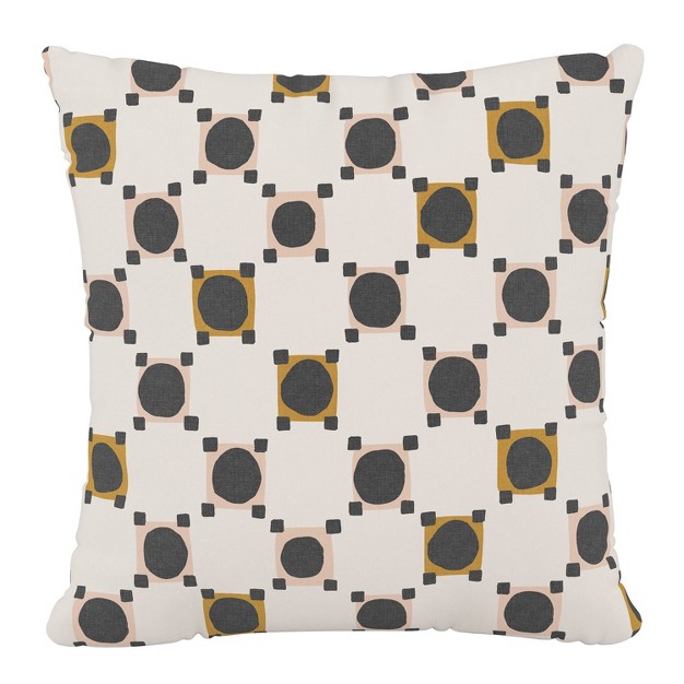 Skyline Furniture Square Outdoor Throw Pillow Claude Block Blush Mustard