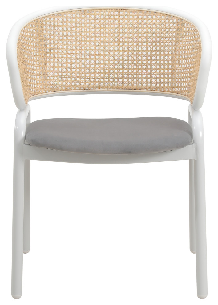 LeisureMod Ervilla Dining Armchair With White Steel Base Set of 4   Midcentury   Dining Chairs   by LeisureMod  Houzz