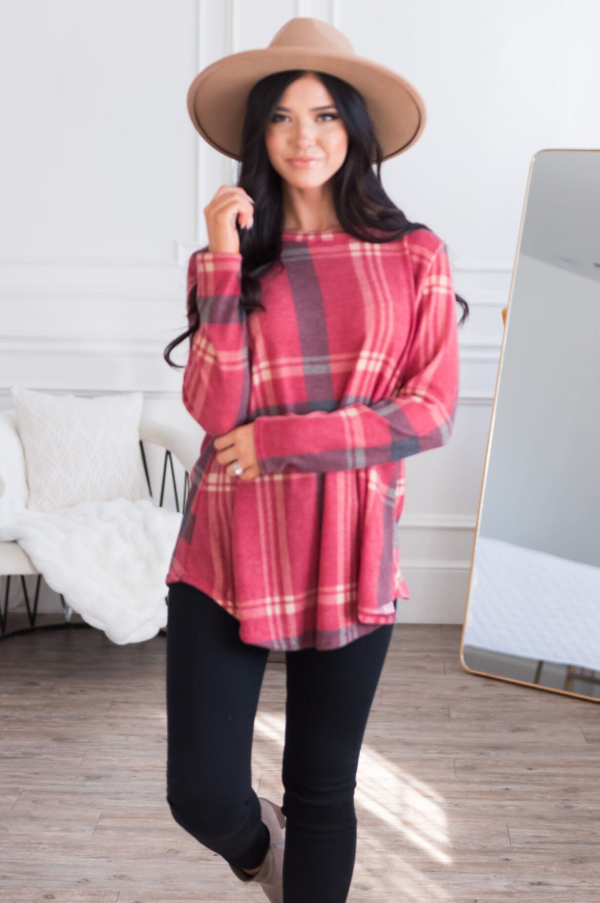 You Had Me At Plaid Modest Top