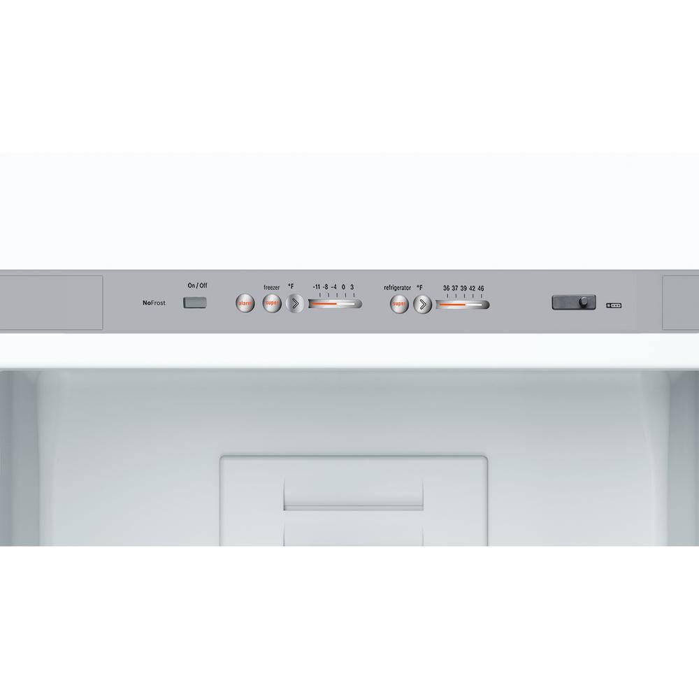 Bosch 800 Series 24 in. 10 cu. ft. Bottom Freezer Refrigerator in White Glass Counter Depth B10CB81NVW