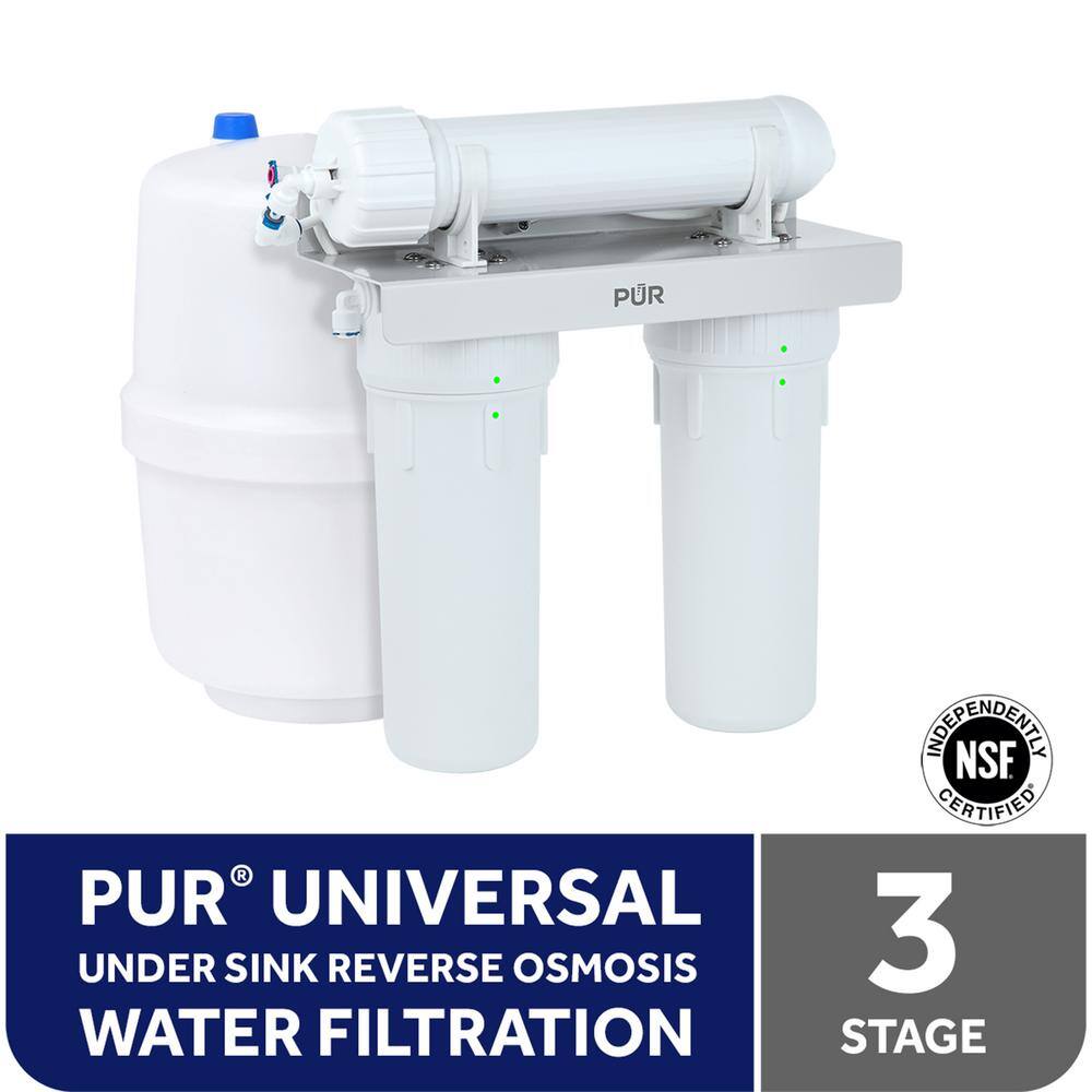 PUR 3-Stage Universal 23.3 GPD Reverse Osmosis Water Filtration System with Faucet PUN3RO