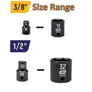 GEARWRENCH 34-Piece Metric 38 in. 12 in. Impact Socket Tray Set 85873